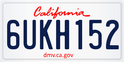 CA license plate 6UKH152