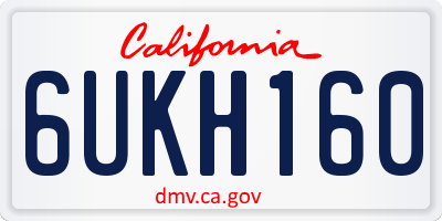 CA license plate 6UKH160