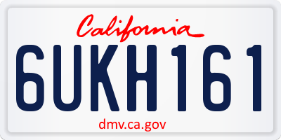 CA license plate 6UKH161