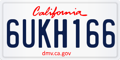 CA license plate 6UKH166