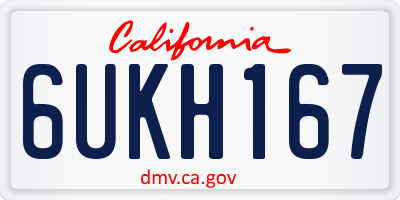 CA license plate 6UKH167
