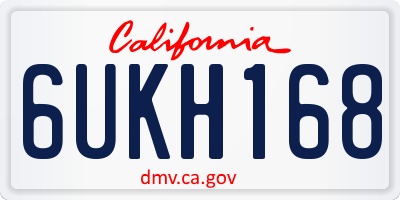 CA license plate 6UKH168