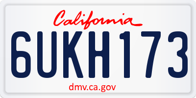 CA license plate 6UKH173
