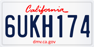 CA license plate 6UKH174