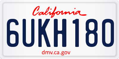CA license plate 6UKH180