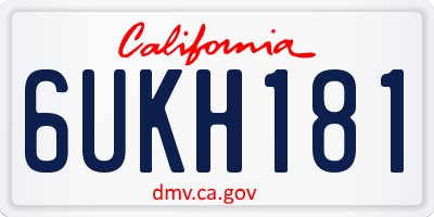 CA license plate 6UKH181