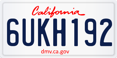 CA license plate 6UKH192