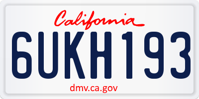 CA license plate 6UKH193