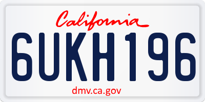 CA license plate 6UKH196