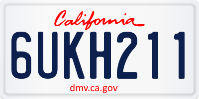 CA license plate 6UKH211