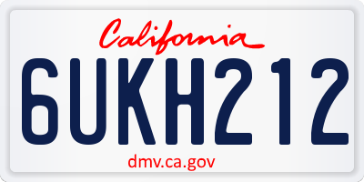 CA license plate 6UKH212