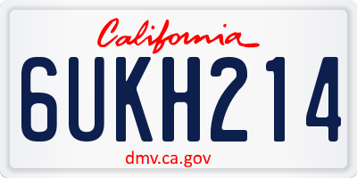 CA license plate 6UKH214
