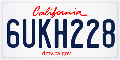 CA license plate 6UKH228