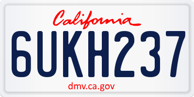 CA license plate 6UKH237