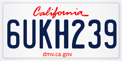 CA license plate 6UKH239