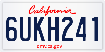 CA license plate 6UKH241
