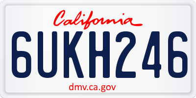 CA license plate 6UKH246