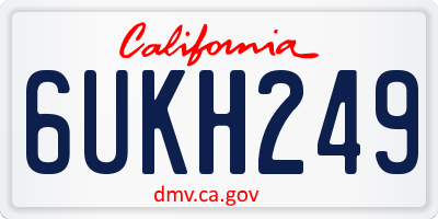 CA license plate 6UKH249