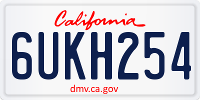 CA license plate 6UKH254