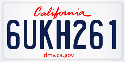 CA license plate 6UKH261