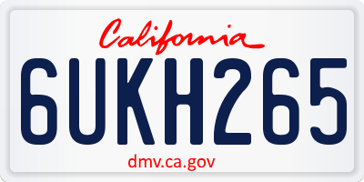 CA license plate 6UKH265
