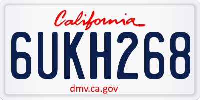 CA license plate 6UKH268