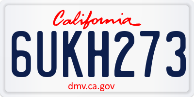CA license plate 6UKH273