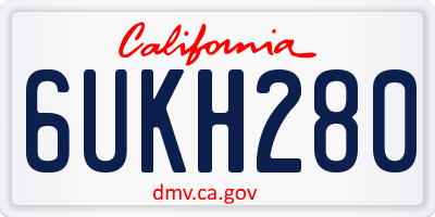 CA license plate 6UKH280