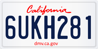CA license plate 6UKH281