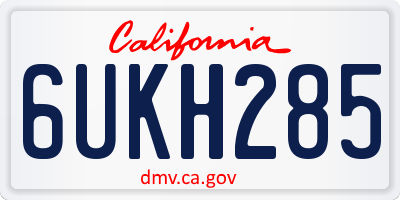 CA license plate 6UKH285