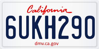 CA license plate 6UKH290
