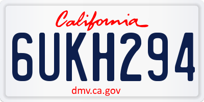 CA license plate 6UKH294