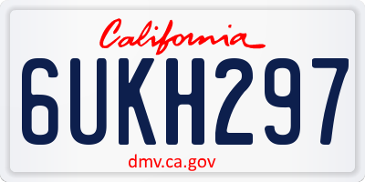CA license plate 6UKH297