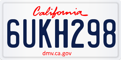 CA license plate 6UKH298