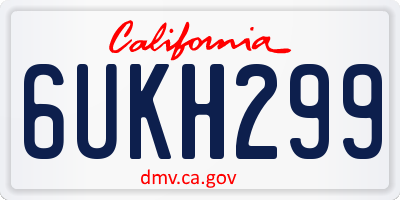 CA license plate 6UKH299