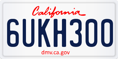 CA license plate 6UKH300