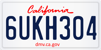 CA license plate 6UKH304