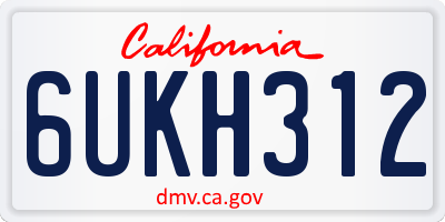CA license plate 6UKH312