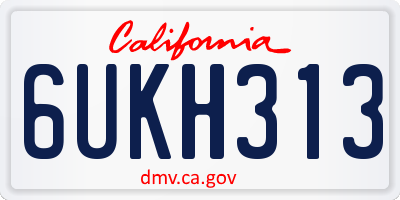 CA license plate 6UKH313