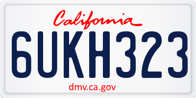 CA license plate 6UKH323