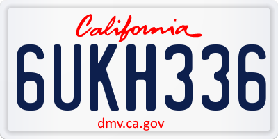 CA license plate 6UKH336