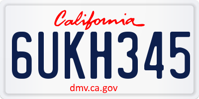 CA license plate 6UKH345