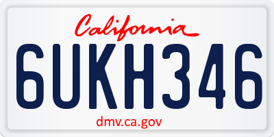 CA license plate 6UKH346