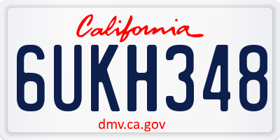 CA license plate 6UKH348