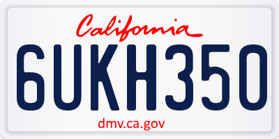 CA license plate 6UKH350