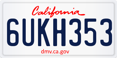 CA license plate 6UKH353