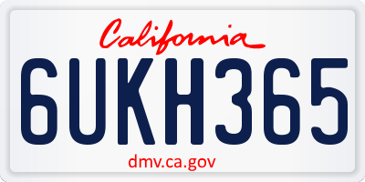 CA license plate 6UKH365