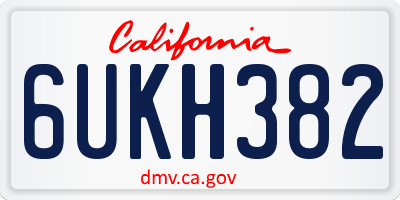 CA license plate 6UKH382