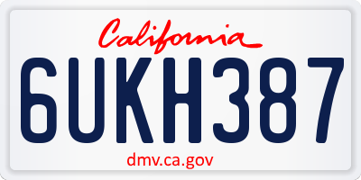 CA license plate 6UKH387