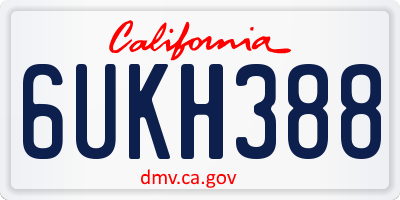 CA license plate 6UKH388